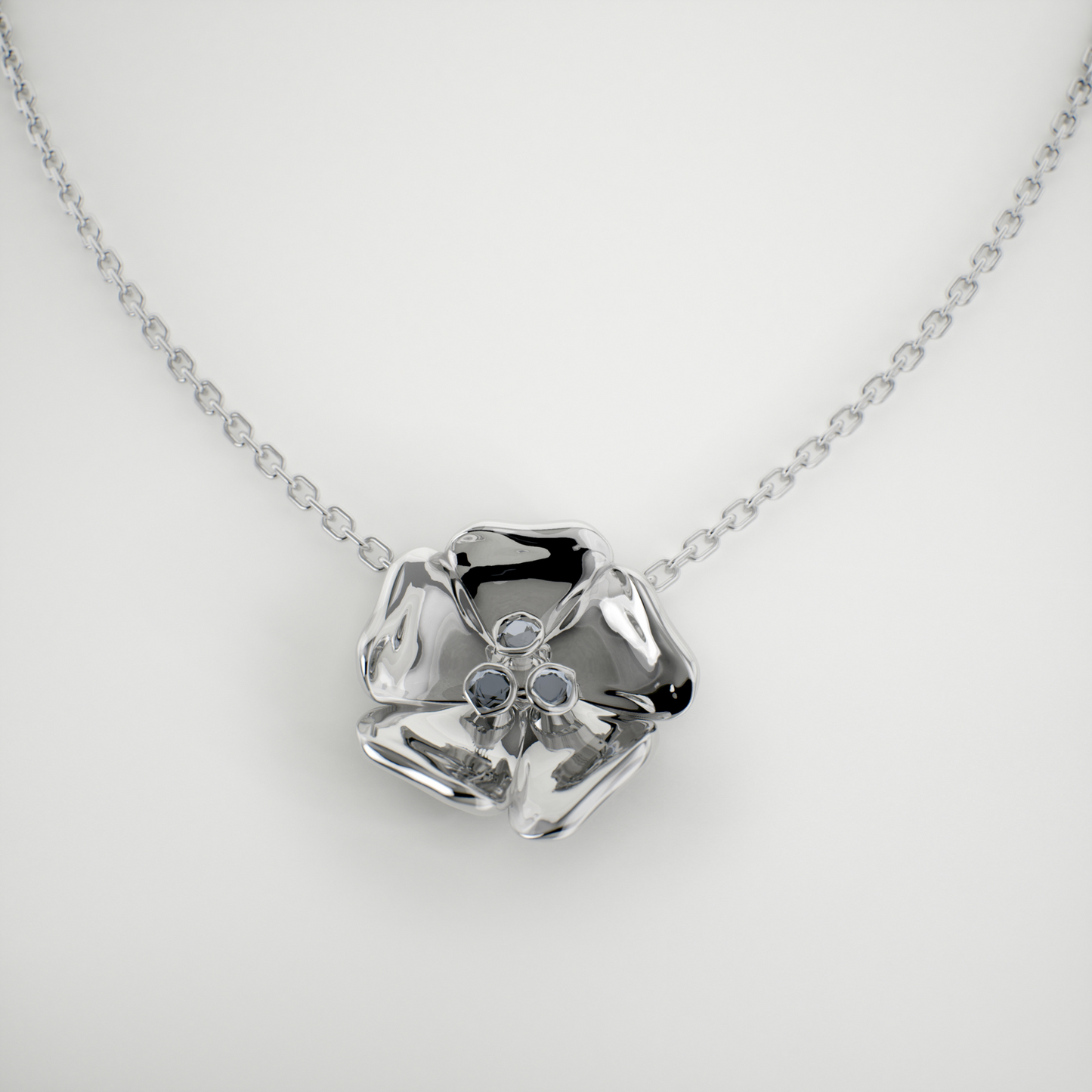 Elizabet White Gold Necklace