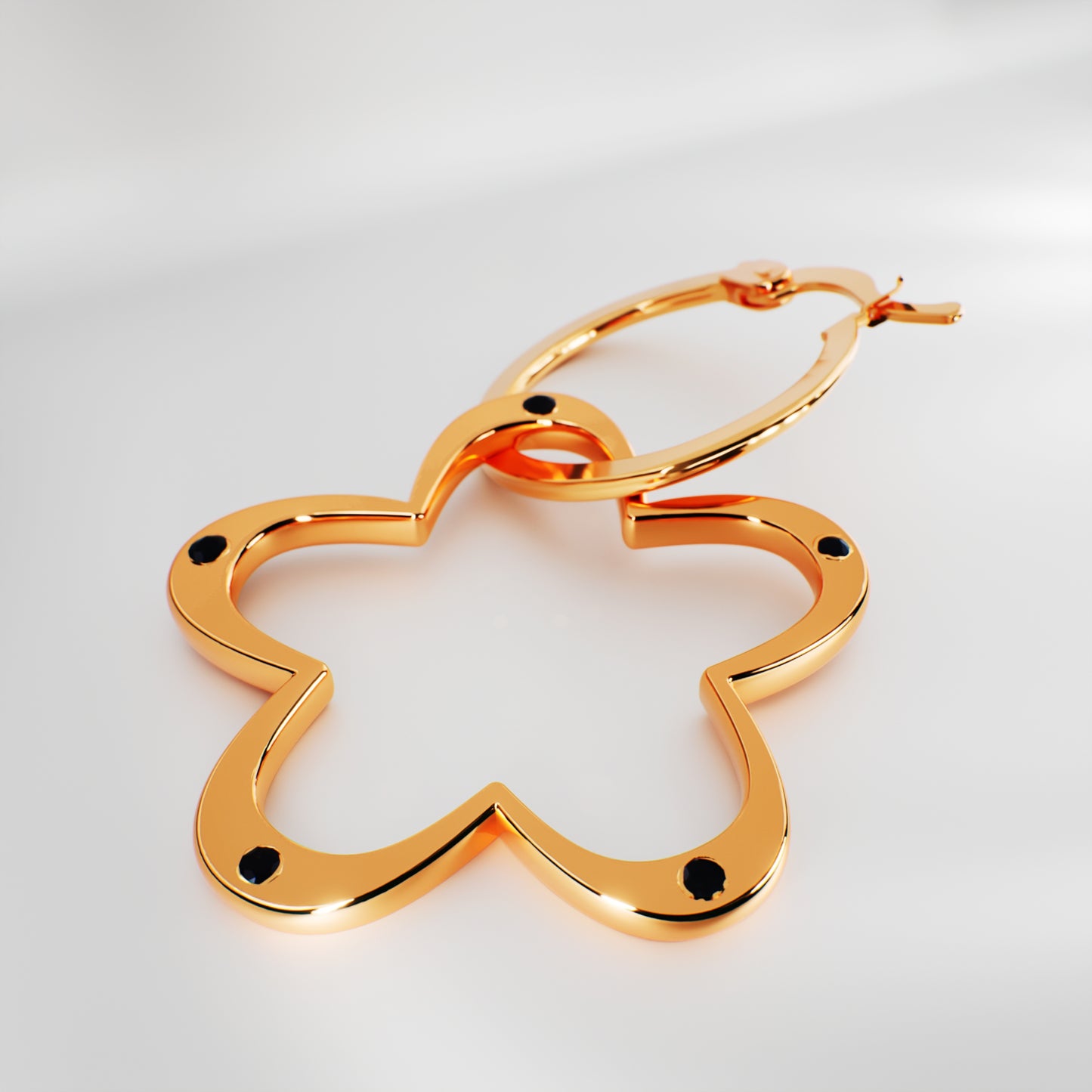 Falling Flower Earrings - rose gold