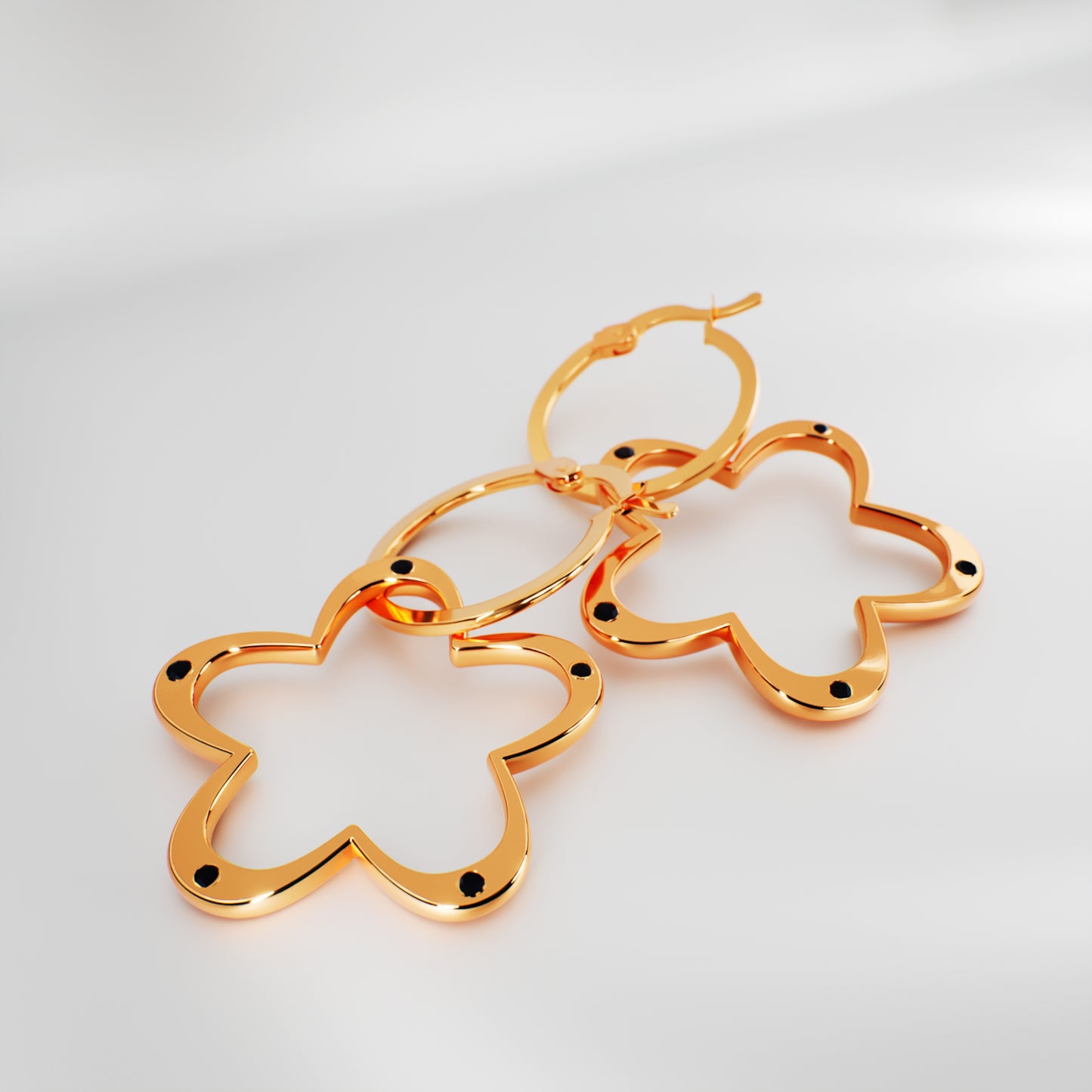 Falling Flower Earrings - rose gold