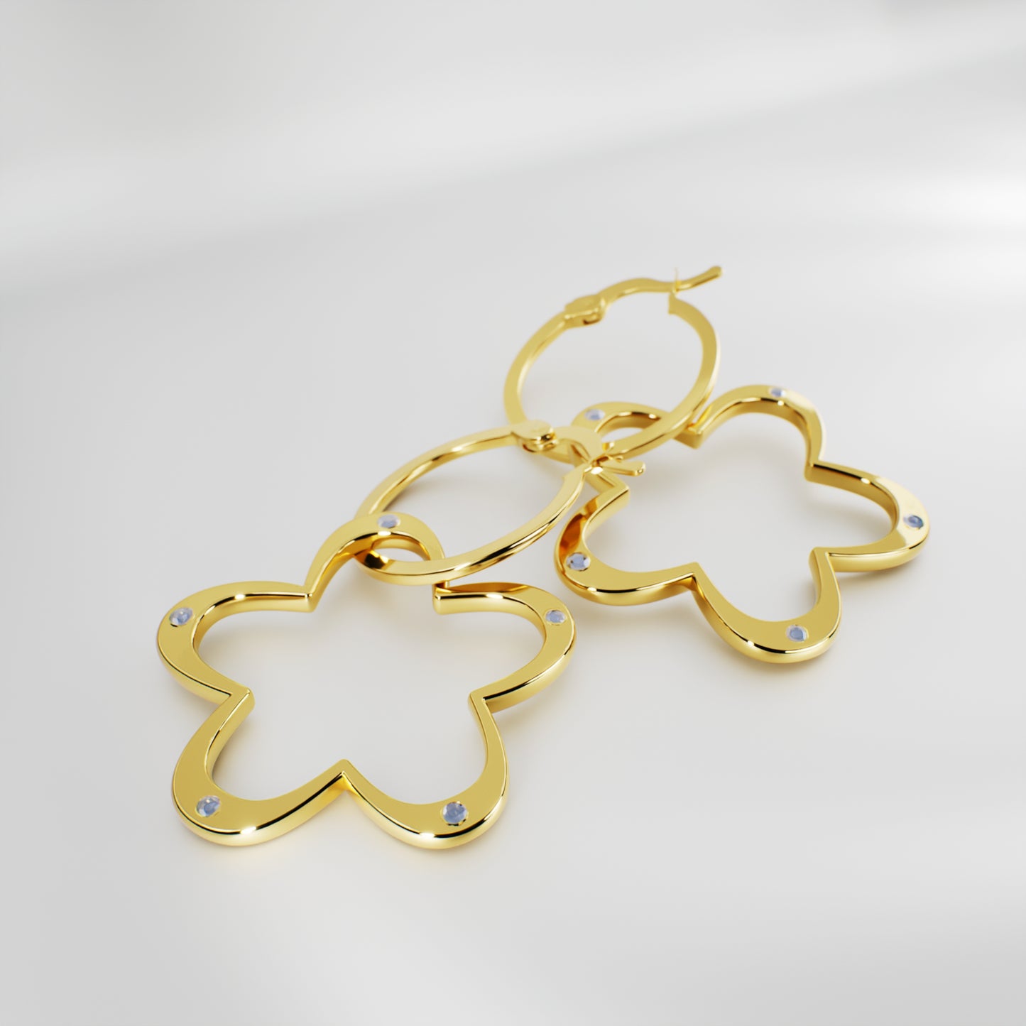 Falling Flower Earrings - gold